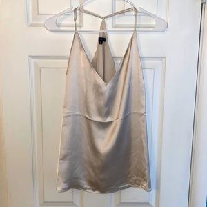 Cream Satin Dynamite Blouse Tank